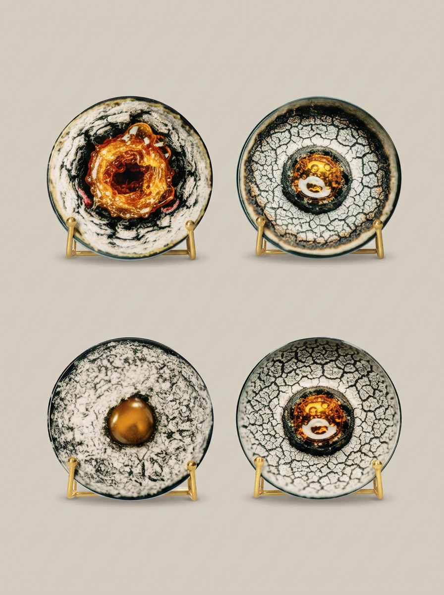 4-Piece Custom Coaster Set & Display “the Perfect Donut”